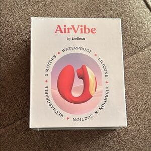AirVibe by bellesa. Red Silicone Personal Vibrating Massage Accessory